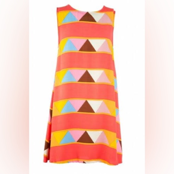 MISTER ZIMI Juanita Sleeveless Tina Geometric Triangle Print Shift Dress - Picture 10 of 16